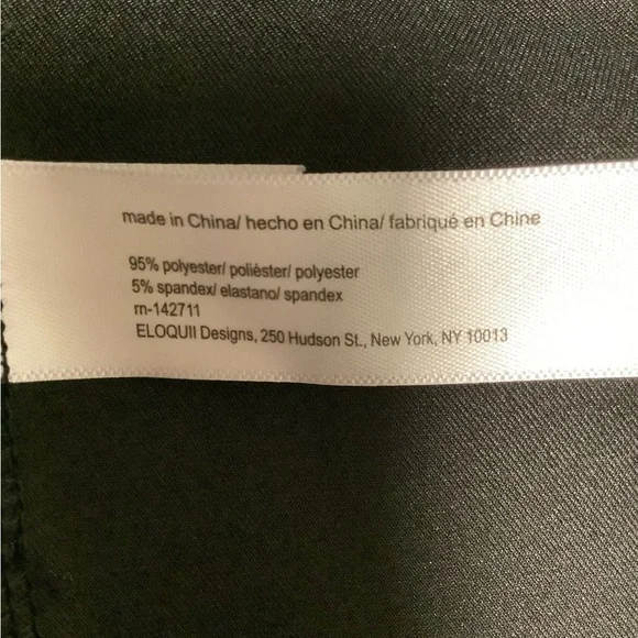 Eloquii women’s 16 black scuba peplum pleated short sleeves business casual top - Picture 5 of 8